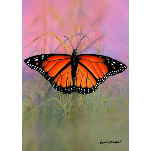 VIBRANT COLORS GARDEN FLAG "MONARCH " 12.5 in X 18 in VIBRANT COLORS GARDEN FLAG "MONARCH " 12.5 in X 18 in